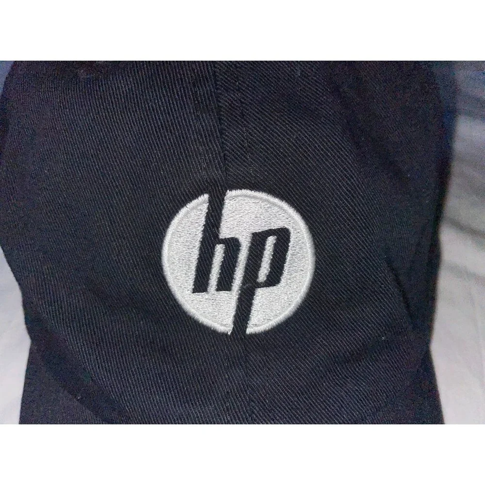 HP Hewlett‎ Packard Embroidered Baseball Hat Cap Black Velcro One Size Fits All